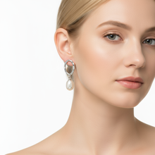 Load image into Gallery viewer, Freshwater Pearl Hoop For look Earrings, Sterling Silver