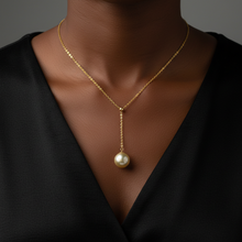 Load image into Gallery viewer, Golden SouthSea Pearl Slider Necklace, 18K Yellow Gold