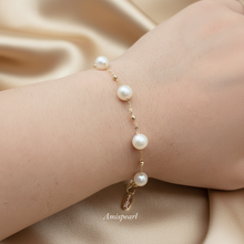 Load image into Gallery viewer, Freshwater Cultured Pearl Bracelet, 18K Yellow Gold