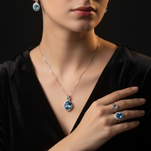 Load image into Gallery viewer, Natural Blue Topaz Gemstone Jewellery Set, Sterling Silver