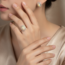 Load image into Gallery viewer, Vintage Style Natural Opal Jewellery Set, Sterling Silver