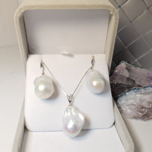 Load image into Gallery viewer, Extra large Baroque pearl set, sterling silver