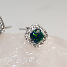 Load image into Gallery viewer, Lab Created Opal Stud Earrings, Sterling Silver