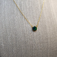 Load image into Gallery viewer, Round Created Opal Necklace, Sterling Silver