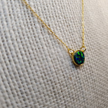 Load image into Gallery viewer, Round Created Opal Necklace, Sterling Silver