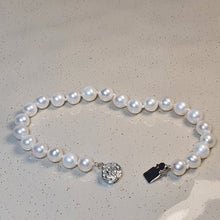 Load image into Gallery viewer, Freshwater Cultured Pearl Floral Bracelet, Sterling Silver