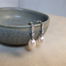 Load image into Gallery viewer, Freshwater Drop Pearl Necklace & Earrings Set, Sterling Silver