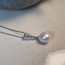 Load image into Gallery viewer, Freshwater Drop Pearl Necklace + Earrings, Sterling Silver