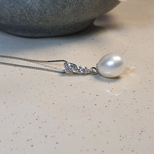Load image into Gallery viewer, Freshwater Drop Pearl Necklace + Earrings, Sterling Silver