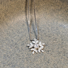 Load image into Gallery viewer, Crystal Ice Flower Pendant, Sterling Silver