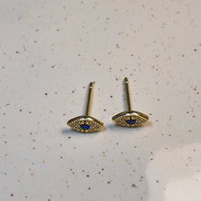 Load image into Gallery viewer, Evil Eye Stud Earrings, Sterling Silver