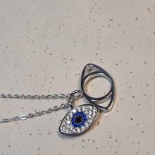 Load image into Gallery viewer, Evil Eye necklace, Sterling Silver