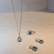 Load image into Gallery viewer, Natural Blue Topaz Set, Sterling Silver