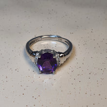Load image into Gallery viewer, Amethyst Gemstones Jewellery Ring, Sterling Silver, Amispearl