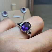 Load image into Gallery viewer, Amethyst Gemstones Jewellery Ring, Sterling Silver, Amispearl