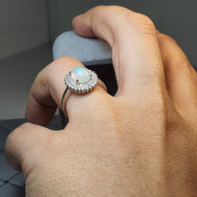 Load image into Gallery viewer, Natural Large Oval Opal Ring, Sterling Silver