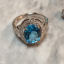Load image into Gallery viewer, Natural Blue Topaz Gemstone Jewellery Set, Sterling Silver