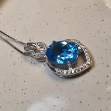 Load image into Gallery viewer, Natural Blue Topaz Gemstone Jewellery Set, Sterling Silver