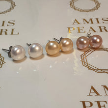 Load image into Gallery viewer, Multi-coloured Freshwater Pearl Stud, Sterling silver