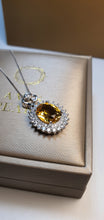 Load image into Gallery viewer, Vintage Style Citrine Gemstone Necklace, Sterling Silver