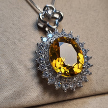 Load image into Gallery viewer, Vintage Style Citrine Gemstone Necklace, Sterling Silver
