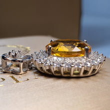 Load image into Gallery viewer, Vintage Style Citrine Gemstone Necklace, Sterling Silver