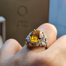 Load image into Gallery viewer, Vintage Style Citrine Gemstone Set, Sterling Silver