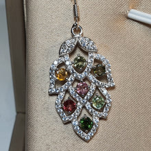 Load image into Gallery viewer, Natural Tourmaline Gemstone Earrings, Sterling Silver