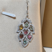 Load image into Gallery viewer, Natural Tourmaline Gemstone Earrings, Sterling Silver