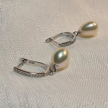 Load image into Gallery viewer, Freshwater Drop Pearl Earrings, Sterling Silver