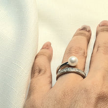Load image into Gallery viewer, Round Freshwater Pearl Ring, Sterling Silver