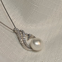 Load image into Gallery viewer, Swan & Freshwater Pearl Necklace, Sterling Silver