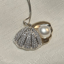 Load image into Gallery viewer, Seashell & Freshwater Pearl Pendant, Sterling Silver