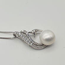 Load image into Gallery viewer, Swan & Freshwater Pearl Necklace, Sterling Silver