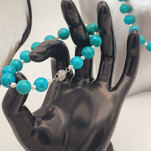 Load image into Gallery viewer, Large Turquoise & Pearl Strand Set, Sterling Silver