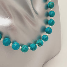 Load image into Gallery viewer, Large Turquoise & Pearl Strand Set, Sterling Silver