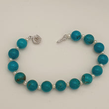 Load image into Gallery viewer, Large Turquoise & Pearl Strand Set, Sterling Silver