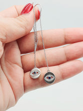 Load image into Gallery viewer, Evil Eye _ Nazar Earrings, Sterling Silver