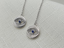Load image into Gallery viewer, Evil Eye _ Nazar Earrings, Sterling Silver