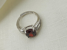Load image into Gallery viewer, Oval Garnet Ring, Sterling Silver