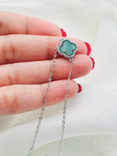 Load image into Gallery viewer, Natural Gemstone Clover Bracelet, Sterling Silver
