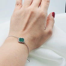 Load image into Gallery viewer, Natural Gemstone Clover Bracelet, Sterling Silver