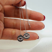 Load image into Gallery viewer, Evil Eye _ Nazar Earrings, Sterling Silver