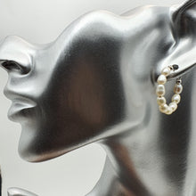 Load image into Gallery viewer, Freshwater Pearl Cuff Hoop Earrings, Sterling Silver