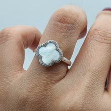 Load image into Gallery viewer, Natural Gemstone Clover Ring, Sterling Silver