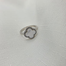 Load image into Gallery viewer, Natural Gemstone Clover Ring, Sterling Silver