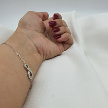 Load image into Gallery viewer, Infinity White Opal Bracelet, Sterling Silver