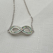 Load image into Gallery viewer, Infinity White Opal Bracelet, Sterling Silver