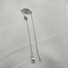Load image into Gallery viewer, Evil Eye Double Icon Bracelet, Sterling Silver