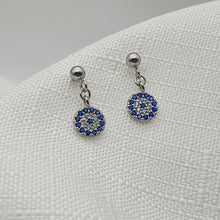 Load image into Gallery viewer, Small Evil Eye Stud Earrings, Sterling Silver